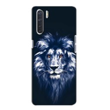 Чехол со Львом для Oppo A91 (VPrint) (Синий Лев)