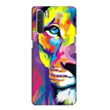 Чехол со Львом для Oppo A91 (VPrint) (Яркий Лев)