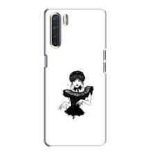 Чехлы Венсдей на Oppo A91 Уэнсдей (AlphaPrint) (танец Уэнздей)