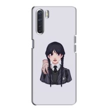 Чехлы Венсдей на Oppo A91 Уэнсдей (AlphaPrint) (Уэнздей и Вещь)