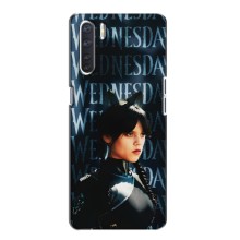 Чехлы Венсдей на Oppo A91 Уэнсдей (AlphaPrint) (Уэнздей кошка)