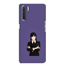 Чехлы Венсдей на Oppo A91 Уэнсдей (AlphaPrint) (Уэнздей в черном)