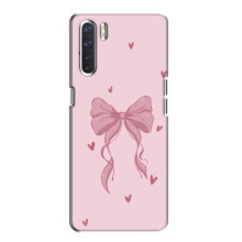 Чехол банты для Oppo A91 – Бант на розовом