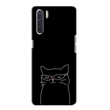 Чехол с рисунком кот на Oppo A91 (Равнодушный кот)
