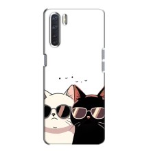 Чехол с рисунком кот на Oppo A91 (Коты в очках)
