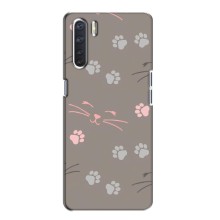 Чехол с рисунком кот на Oppo A91 (Лапы и усы)