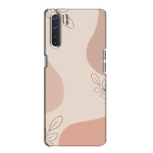 Чехол цветочный дизайн для Oppo A91 – Коричневый фон