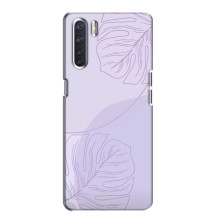 Чехол цветочный дизайн для Oppo A91 – Монстера фиолетовая