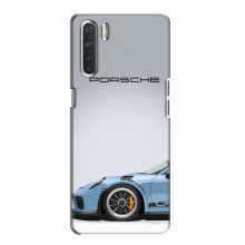 Чехол с авто Порше для Oppo A91 – Голубой Порше