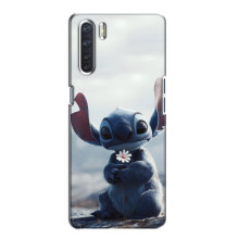 Чехол с рисунком Стич для Oppo A91 – Стич с цветочком