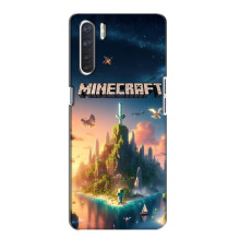 Чохол з картинками Майнкрафт для OPPO А91 – Лого Майнкрафт