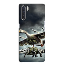 Чехол с мемами тралалело тралала для Oppo A91 – Гусини и крокодило