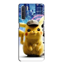 Чехол с Пикачу на Oppo A91 (Пикачу в городе)