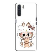 Чехол с принтом Лабубу для Oppo A91 – Белый Лабубу