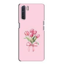 Чехол с розовым рисунком для Oppo A91 (Букет цветов)