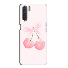 Чехол с розовым рисунком для Oppo A91 (Розовые вишни)