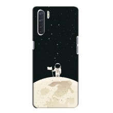 Космические Чехлы для Оппо А91 (VPrint) (На луне)