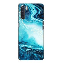 Мраморный чехол на Oppo A91 (VPrint) (Голубой мрамор)