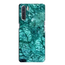 Мраморный чехол на Oppo A91 (VPrint) (Зеленый мрамор)