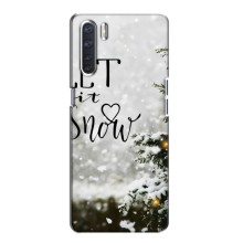 Новорічні, Святкові Чохли для Oppo A91 - 2024 год – Let it snow