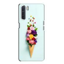 Чехлы с тематикой "ЦВЕТЫ" на Oppo A91 (Цветок-мороженное)