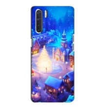 Рождественские Чехлы для Oppo A91 (VPrint) (Рождественский город)