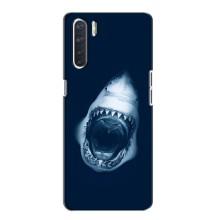 Силиконовый бампер с картинкой животных для Oppo A91 (Пасть Акулы)