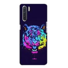 Силиконовый бампер с картинкой животных для Oppo A91 (Тигр-Арт)