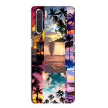 Силиконовый чехол с КАРТИНКАМИ лето для Oppo A91 (AlphaPrint) (Летний отпуск)