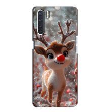 Яскравий чохол для Oppo A91 з Зимові Оленята