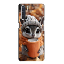 Печатный чехол «Зверята с кофе» для Oppo A91