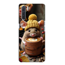 Печатный чехол «Зверята с кофе» для Oppo A91 – Медведь с кофе