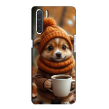Печатный чехол «Зверята с кофе» для Oppo A91 – Песик с кофе