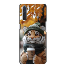 Печатный чехол «Зверята с кофе» для Oppo A91 – Тигр с кофе