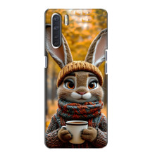Печатный чехол «Зверята с кофе» для Oppo A91 – Зайчик с кофе