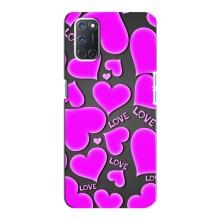Чехлы для любимой на Оппо А92 (VPrint) (Pink hearts)
