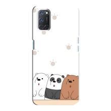 Чехлы с изображением разных животных для Oppo A92 (Удивленные медвеженки)