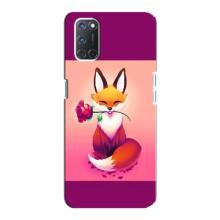 Чехлы с картинкой Лисички для Oppo A92 (VPrint) (Лисичка с розочкой)