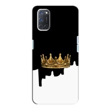 Чехол (Корона на чёрном фоне) для Оппо А92 – Золотая корона