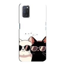 Чохол з малюнком кіт на Oppo A92 – Коти в окулярах