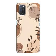 Чохол з квітковим принтом на OPPO А92 – Коричневі квіти