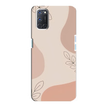Чехол цветочный дизайн для Oppo A92 – Коричневый фон