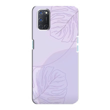 Чехол цветочный дизайн для Oppo A92 – Монстера фиолетовая