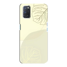 Чехол цветочный дизайн для Oppo A92 – Зелёный фон