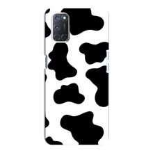 Чохол з принтом корови на OPPO А92 – Чорний принт