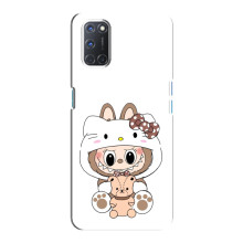 Чехол с принтом Лабубу для Oppo A92 – Белый Лабубу
