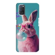Чохол з принтом стильні тварини для OPPO А92 – Кролик в окулярах