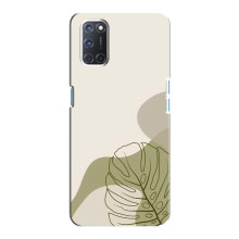 Силиконовый чехол с принтом в цветах на Oppo A92 (Монстера зелёная)