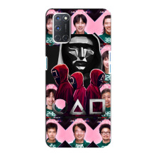 Чехол Гра в кальмара для Oppo A92 – Персонажи игры кальмара