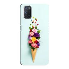 Чехлы с тематикой "ЦВЕТЫ" на Oppo A92 (Цветок-мороженное)